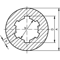 Keilnabe DIN ISO 14 KN 32x38 Länge 60mm Durchmesser 60mm Rotguss Rg7, Technische Zeichnung