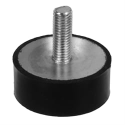 Gummi-Metall-Anschlagpuffer MGS Durchmesser 40mm Höhe 30mm Gewinde M10 x 28mm Edelstahl 1.4301, Produktphoto