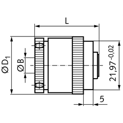 Rutschkupplung R2 mit 2 Reiblamellen Type A Bohrung 6mm , Technische Zeichnung