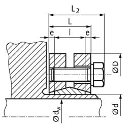 Schrumpfscheibe ST-B Innendurchmesser 16mm , Technische Zeichnung