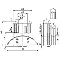 Kettenspanner SPANN-BOY® TS 12 B-1, Technische Zeichnung