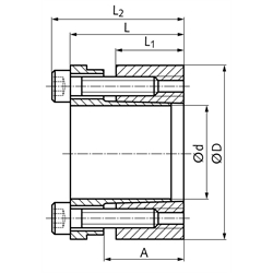 Spannsatz COM-D Bohrung 25mm Größe 25-50 , Technische Zeichnung