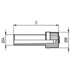 Stopfen Zapfen-Außendurchmesser 6mm , Technische Zeichnung