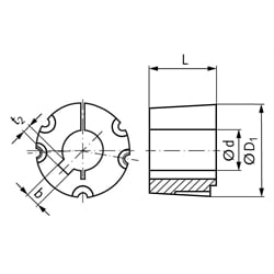 Taper-Spannbuchsen 4030, Technische Zeichnung