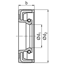 Radial-Wellendichtring Form A mit einer Dichtlippe 48 x 65 x 10mm, Technische Zeichnung