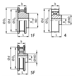 Normzahnriemenrad aus Stahl Teilung H 22 Zähne für Riemenbreite 075 , Technische Zeichnung