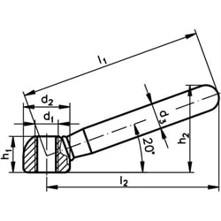 Zylindrische Spannmutter M10 Stahl verzinkt, Technische Zeichnung