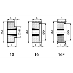 HTD-Zahnriemenrad Teilung 5M 112Zähne für Riemenbreite 25mm für Taper-Spannbuchse 2012, Technische Zeichnung