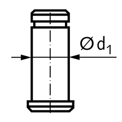 Bolzenset mit Sicherung KL ø4mm; für Gabelköpfe Größe 4x8 und 4x16, Technische Zeichnung