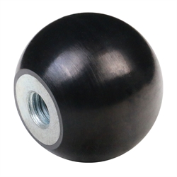 Kugelknopf ähnlich DIN 319 Form E Gummi NBR mit Stahlgewindebuchse Durchmesser 20mm M6, Produktphoto
