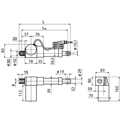 Linearantrieb GR/I Hubgeschwindigkeit 3mm/sec Hublänge 400mm, Technische Zeichnung