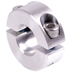 Geteilter Klemmring aus Aluminium eloxiert Bohrung 5mm mit Schrauben DIN 912 A2-70 , Produktphoto