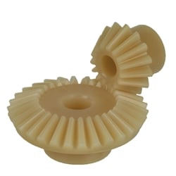 Kegelrad aus Polyketon gespritzt Modul 1,5 10 Zähne Übersetzung 4:1 Bohrung 5mm, Produktphoto