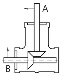 Kegelradgetriebe DZA Größe 2 Ausführung A i=2:1 , Technische Zeichnung