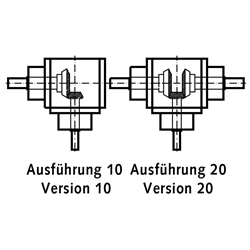 Miniatur-Kegelradgetriebe MKU Bauart K Größe 045 Ausführung 10 Übersetzung 3:1, Technische Zeichnung