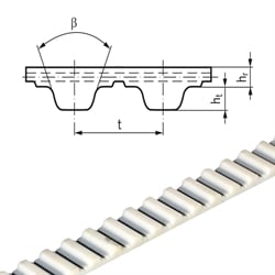 PU-Zahnriemen Profil T10 Breite 100mm Meterware 100 T10 (Polyurethan mit Stahl-Zugsträngen gepackt 4 x 25mm), Produktphoto
