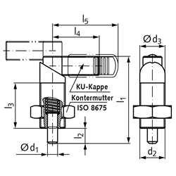 Rastriegel 612 Form BK-N M20 x 1,5 Ø12mm , Technische Zeichnung