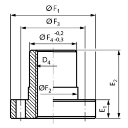 Laufmutter für Spindelhubgetriebe NPT Ausführung C Baugröße 0 mit Trapezgewinde Tr. 16x4, Technische Zeichnung