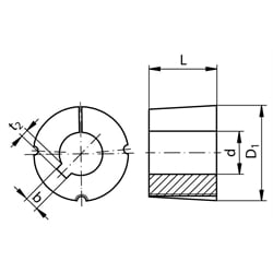 Taper-Spannbuchsen 3030, Technische Zeichnung